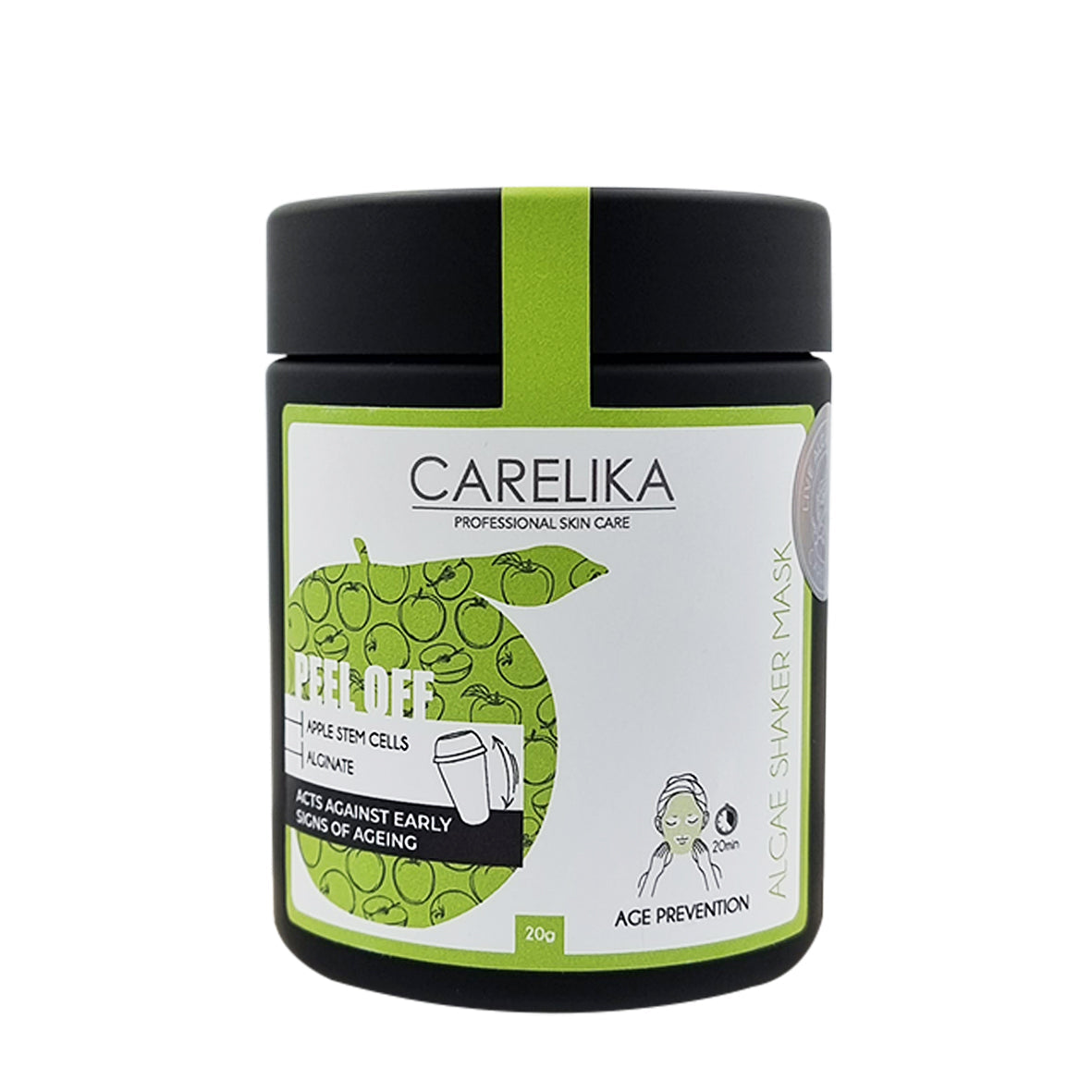 CARELIKA Shaker Peel Off mask Apple Stem Cells (&Lightening complex) Jar 20gr.