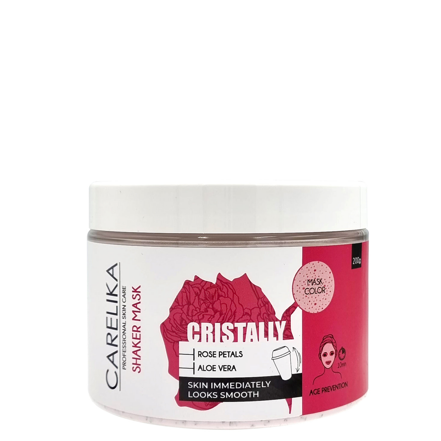 CARELIKA Shaker Prebiotic Cristally Mask Rose Petals 200g