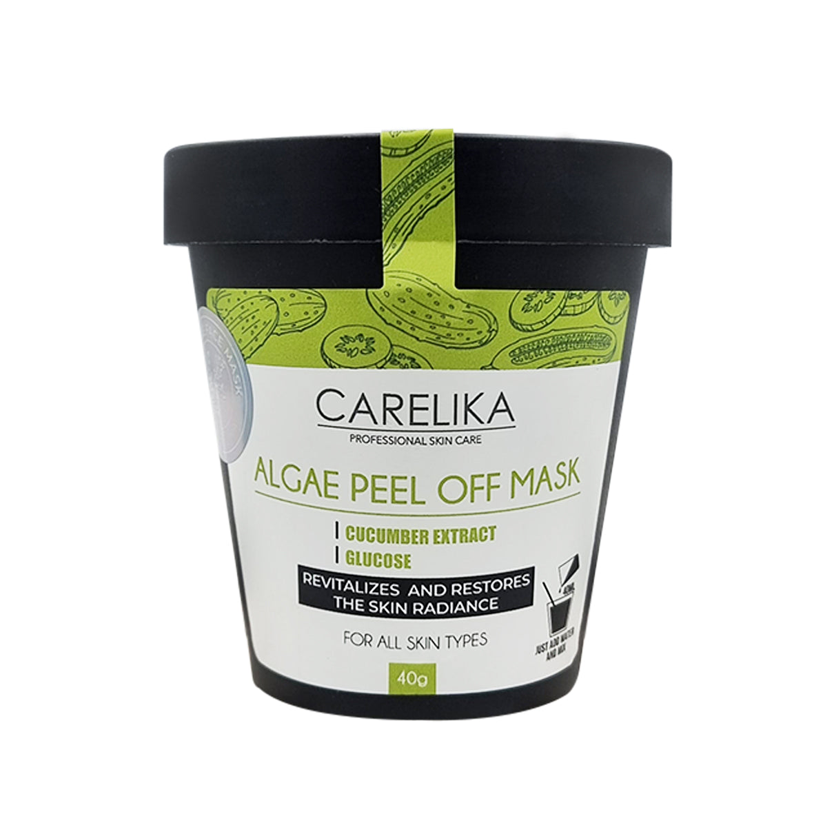 CARELIKA Algae Peel Off Mask Cucumber Extract with Glucose 40gr