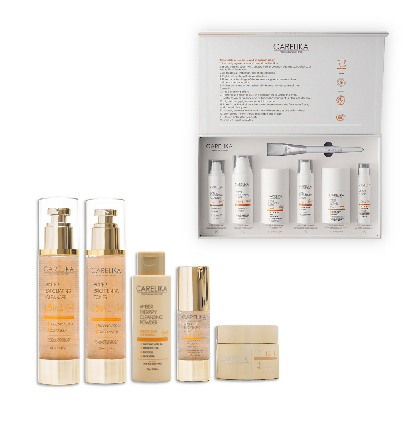 CARELIKA Acne and Hyperpigmentation Starter Deal - Amber Mini Kits