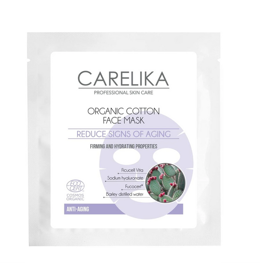 CARELIKA Organic Cotton Face Mask (with Fucogel)  Sachet 15ml