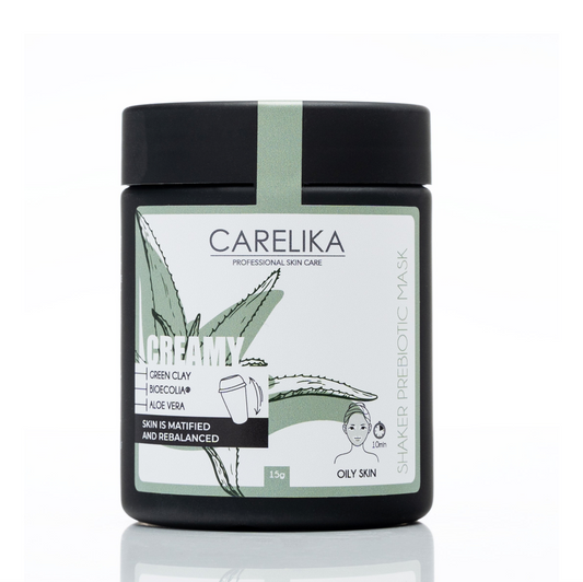 CARELIKA Shaker Prebiotic Creamy Mask Green Clay Jar 15gr.