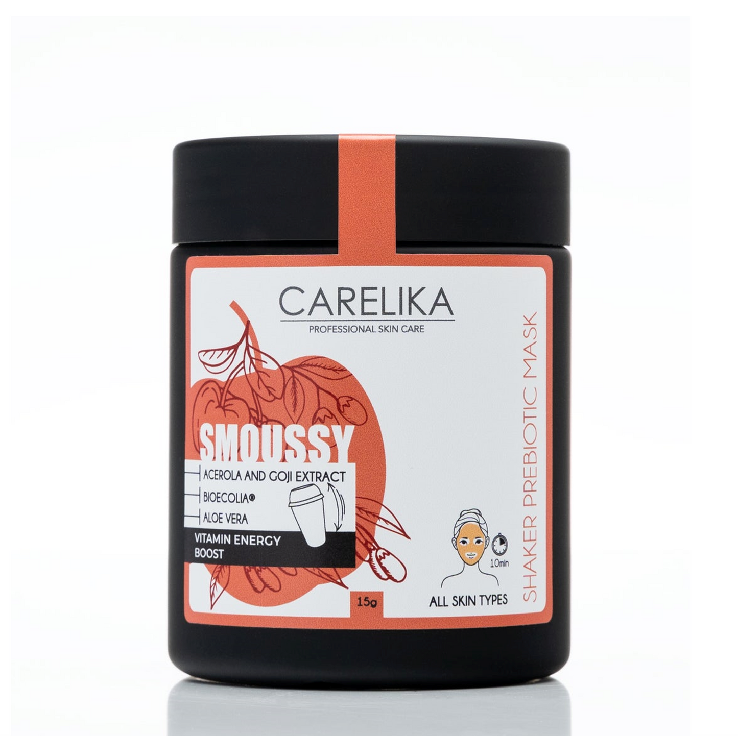 CARELIKA Shaker Prebiotic Smoussy Mask Acerola and Goji - vitamin energy boost Jar 15gr