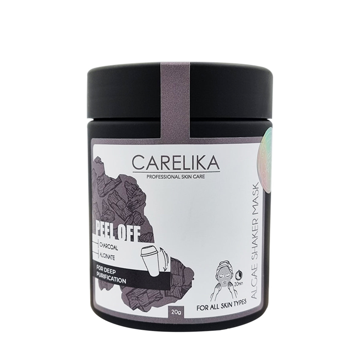 CARELIKA Shaker Peel Off Mask Charcoal Jar 20g